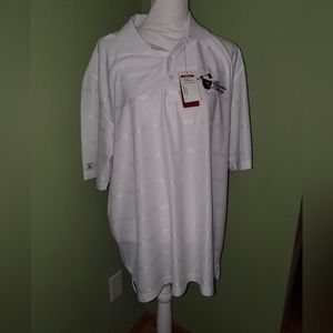 NWT Antigua large men's white golf polo. Ladies Titans Tire Challenge.